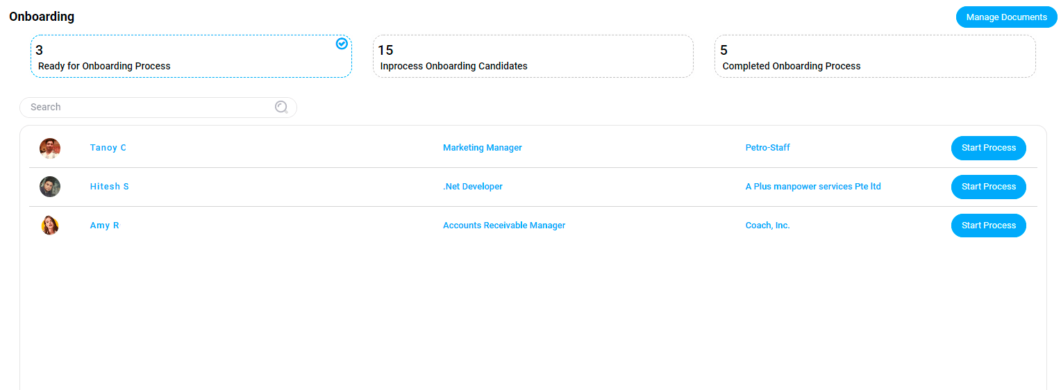 Candidate Onboarding